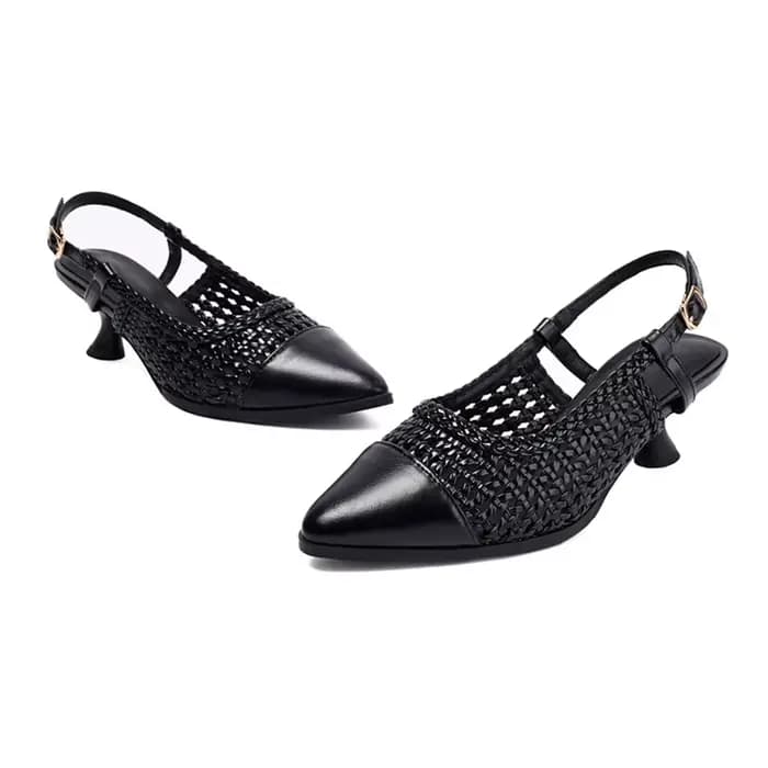 Sandalias De Mujer 2025 été nouveau Style Sexy mode sandales femmes chaton talon bout pointu évider 