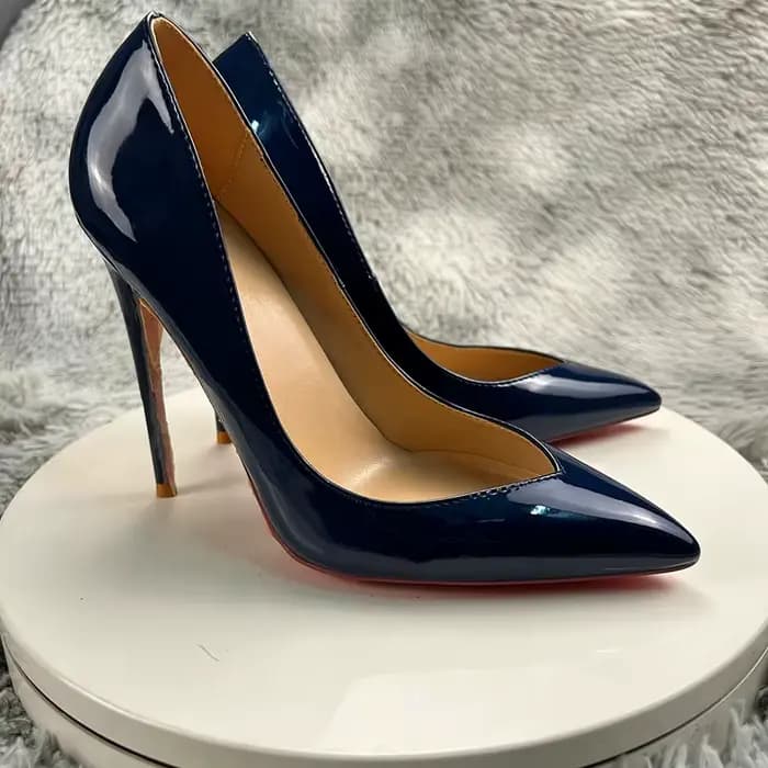 Escarpins classiques en cuir à talons hauts pour femmes, chaussures de bureau à bout pointu et à tal