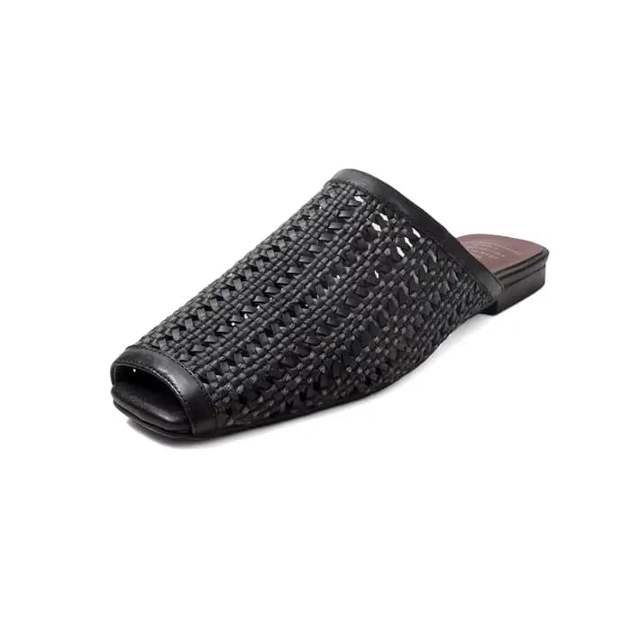 Nouvelles mules rétro pour femmes en cuir véritable et peau de mouton, à bout carré, tressées, à tal