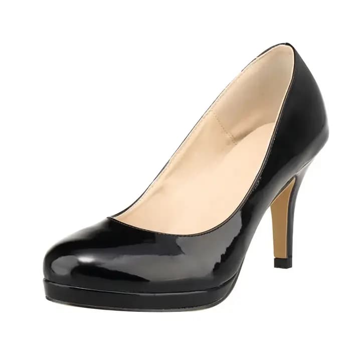 Escarpins Sexy à bout rond de 9cm pour femmes, talons aiguilles, noir, couleur chair, bureau, platef