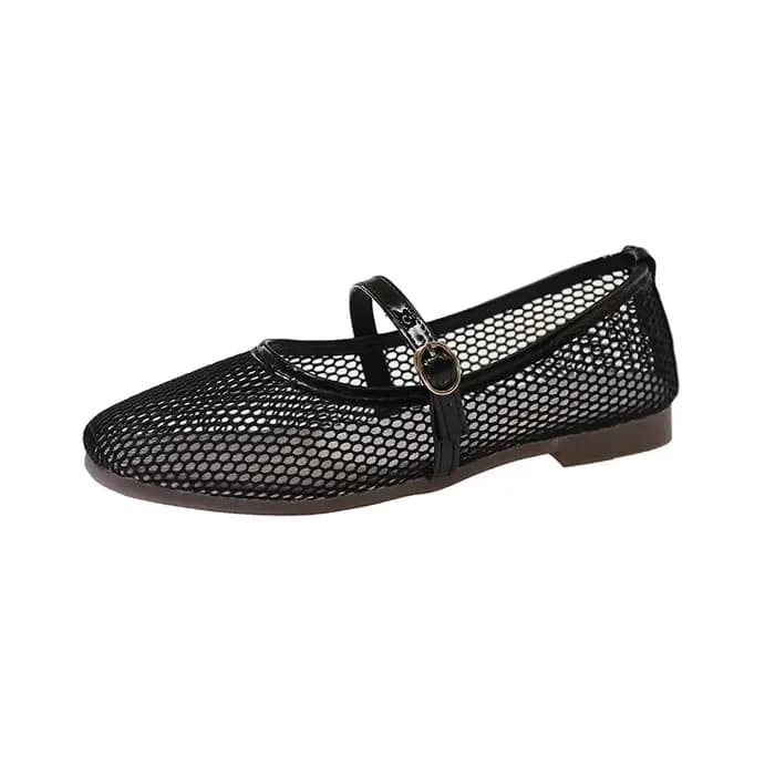 Maille Mary Jane chaussures pour femmes 2025 printemps nouvelle Niche bout rond bouche peu profonde 