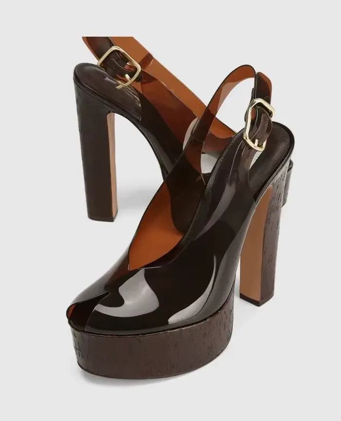 Sandales d'été 2026 pour femmes à talons épais, sandales transparentes tendance grandes tailles pour