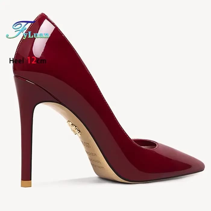 Nouveau rouge talons hauts 12 cm 10 cm 8 cm chaussures pour femmes talons fins en cuir verni pointu 
