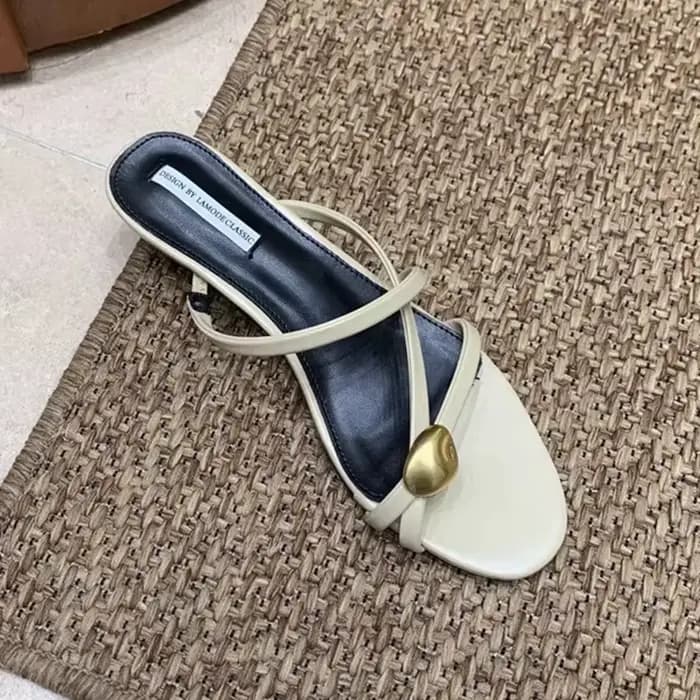 SUOJIALUN 2026 Nouvelle Collection Été – Sandales Élégantes à Talon Moyen Fin pour Femme, Style Mule