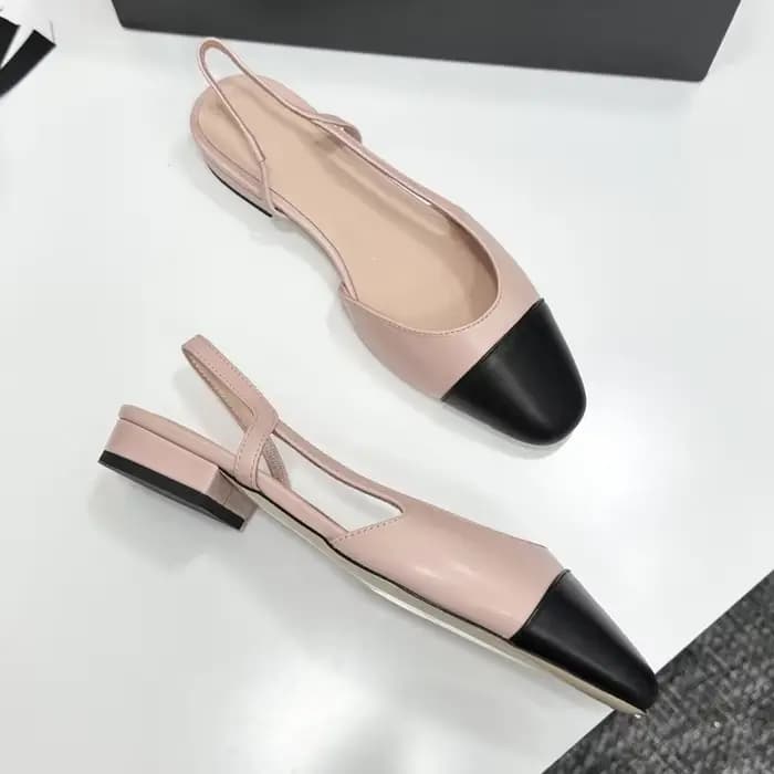 Sandales à talons bas pour femmes de haute qualité avec bandeau contrasté, élégantes et confortables