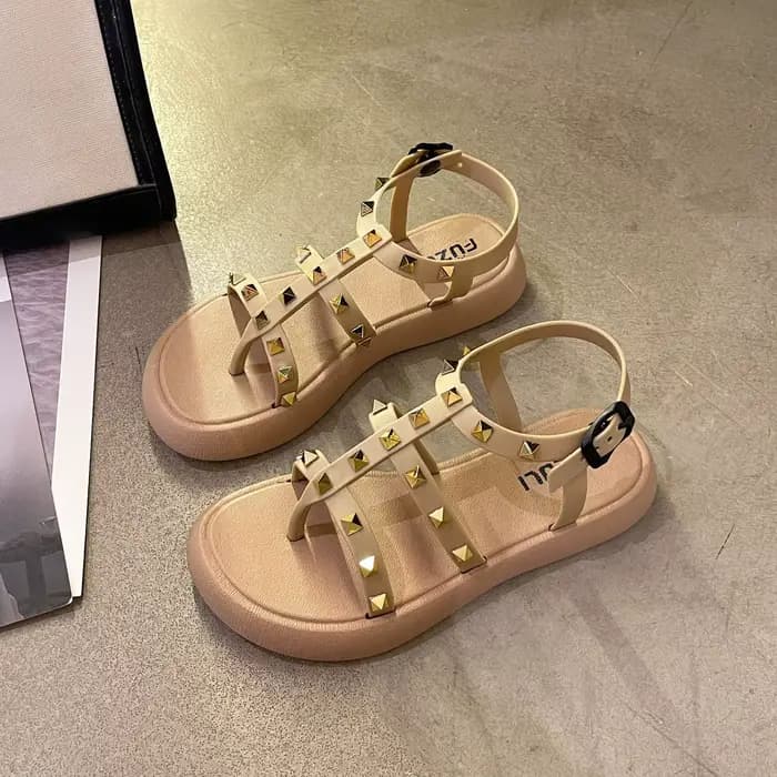 Sandales de style féerique français pour femmes, nouvelle mode estivale, décontractées d'extérieur, 