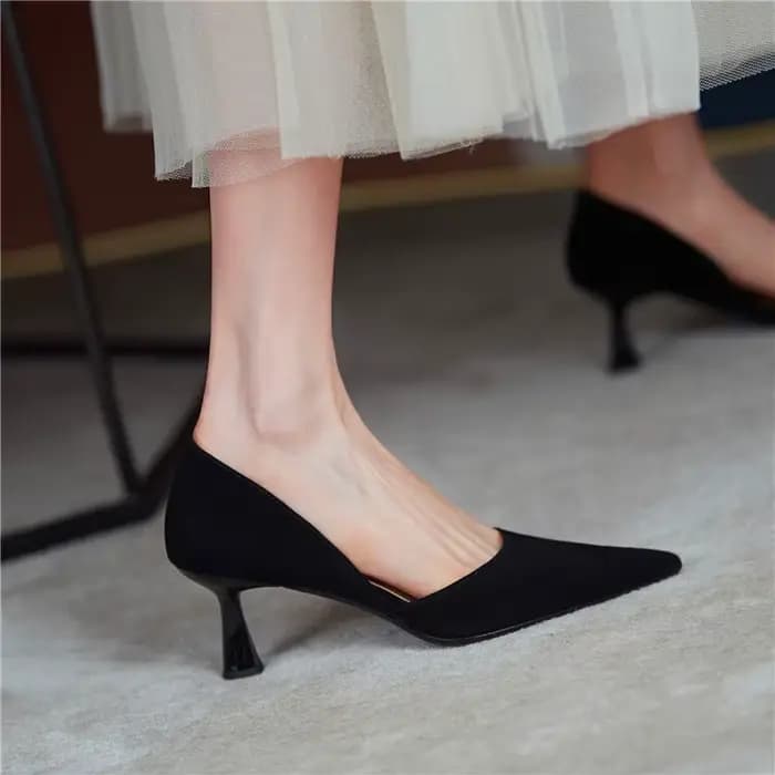 Escarpins pointus à talons hauts pour femmes, chaussures de bureau pour femmes, chaussures de patien