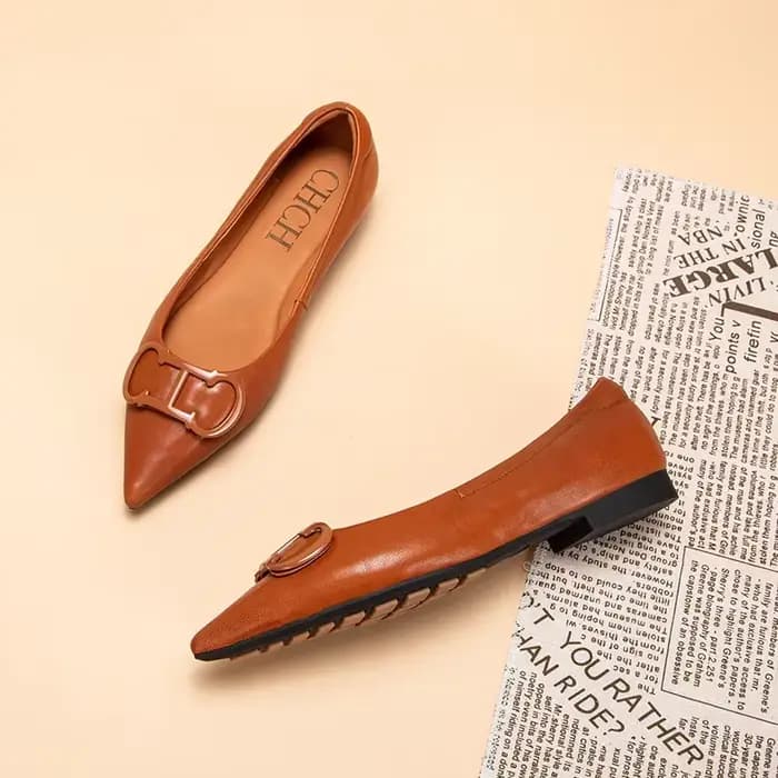 Chaussures plates à bout pointu pour femmes, chaussures plates simples et pures, confortables, solid