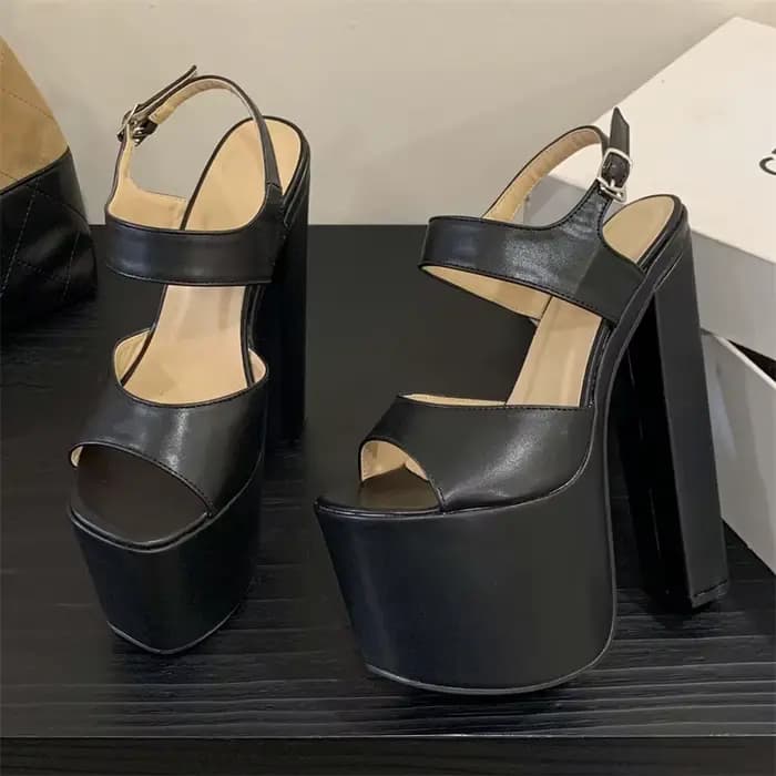 Eilyken été mode plate-forme épaisse bout ouvert boucle sangle femmes sandales Sexy Super talons hau