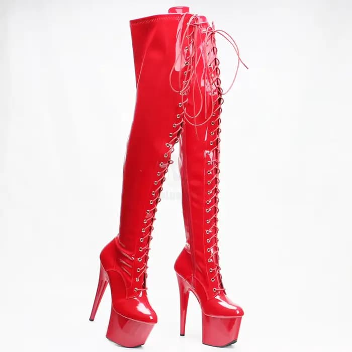 Bottes cuissardes à talon aiguille de 7 pouces avec plateforme, pour la danse exotique et la pole da