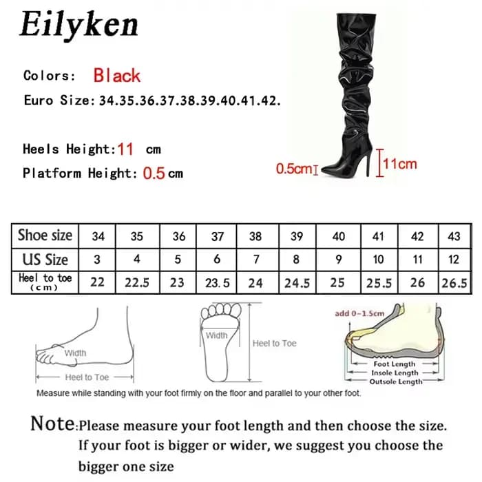 Eilyken-Cuissardes rouges pour femmes, cuissardes à talons hauts, cuir verni, solide, pointu, Parker
