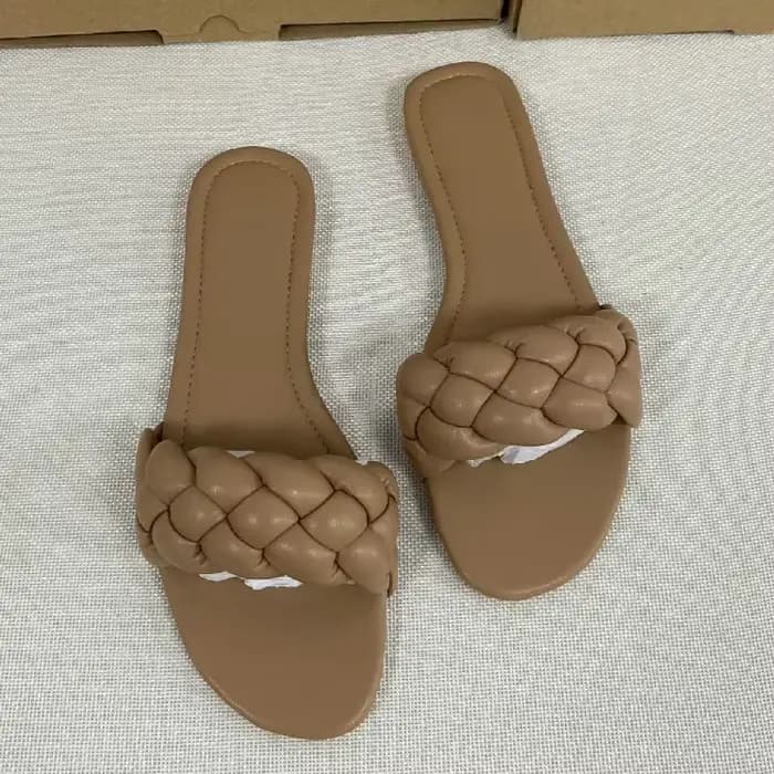 Sandales à bout ouvert pour femmes, chaussures d'été décontractées en cuir, diapositives de plage po