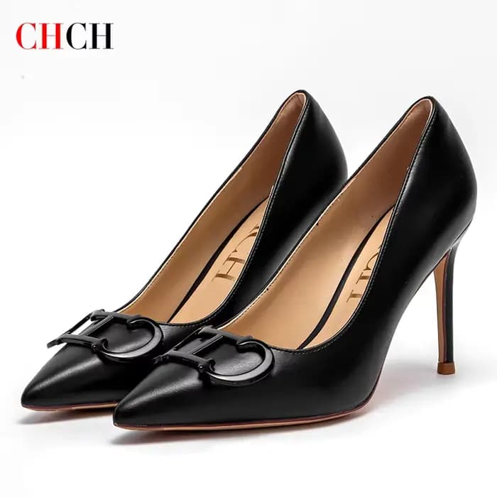 CHCH – chaussures à talons hauts pour femmes, chaussures pointues avec boucle en métal, pour fête de