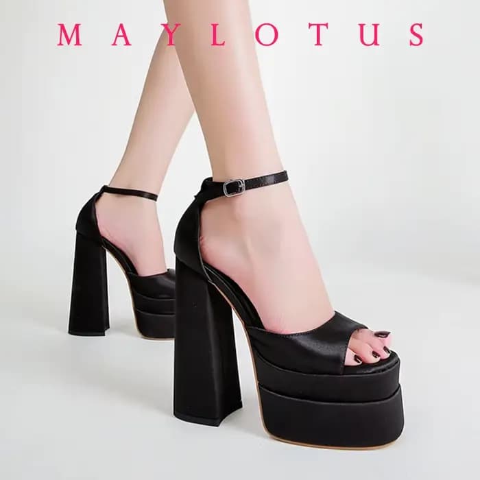 2026 Stain Pump Femmes Mode européenne et américaine Stiletto Plate-forme imperméable en cuir Peep-t