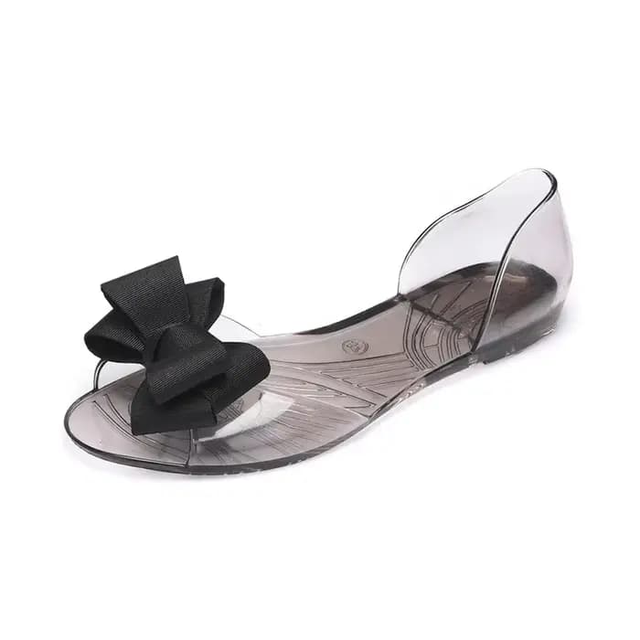 Sandales plates en gelée pour femmes, chaussures de plage à bouche de poisson, pantoufles à la mode 
