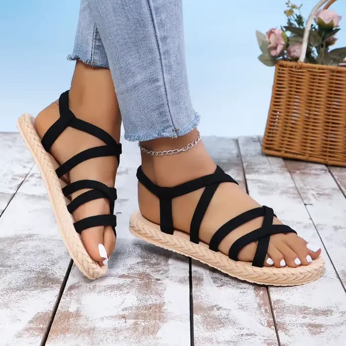 Sandales plates pour femmes, sandales à semelle souple, à la mode, antidérapantes, légères, décontra