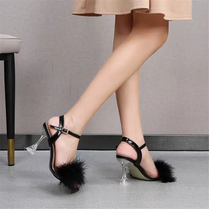 Sandales carrées à talons hauts pour femmes, chaussures de strip-teaseuse de mariage pour dames, fou