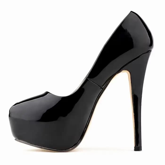 Escarpins à talons hauts pour femmes, bout rond de 14cm, talons aiguilles, chaussures de mariage rou