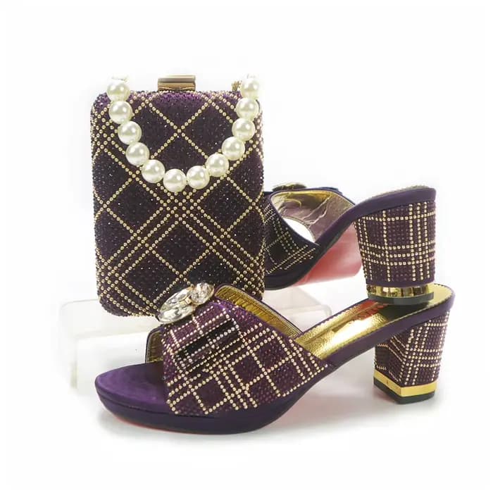 Doershow – ensemble de chaussures et de sacs assortis pour femmes africaines, rose, style nigérian, 