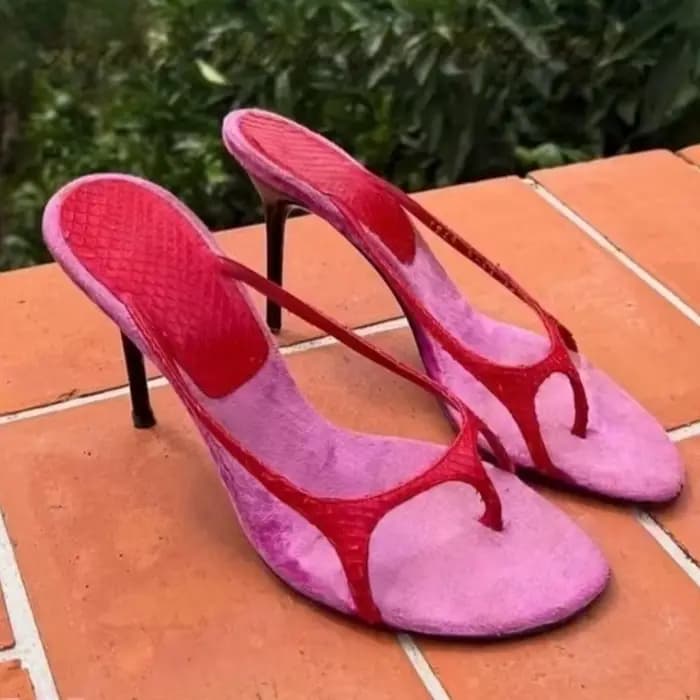 Sandales mules à talons aiguilles sexy pour femmes, avec semelle intérieure en fourrure rose et brid