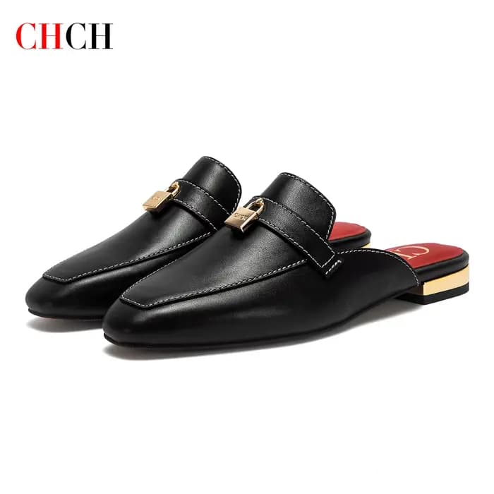 Chaussures Muller pour femmes CHCH 2026, nouvelles chaussures plates pour femmes en cuir de vachette