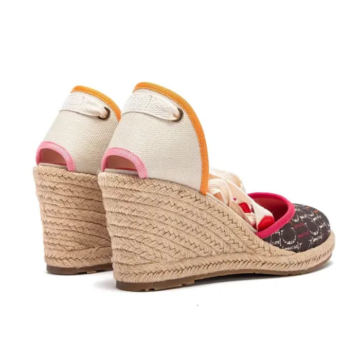 Chaussures pour femmes CARACAS toile WEDGES marque de luxe sandales à talons tissu de paille chaussu