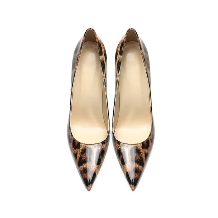 Nouveaux talons hauts imprimés léopard pour femmes, talons fins, style français à bouche peu profond