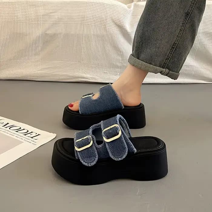 Sandales compensées orthopédiques premium pour femme, style vintage, à bout ouvert, tongs à platefor
