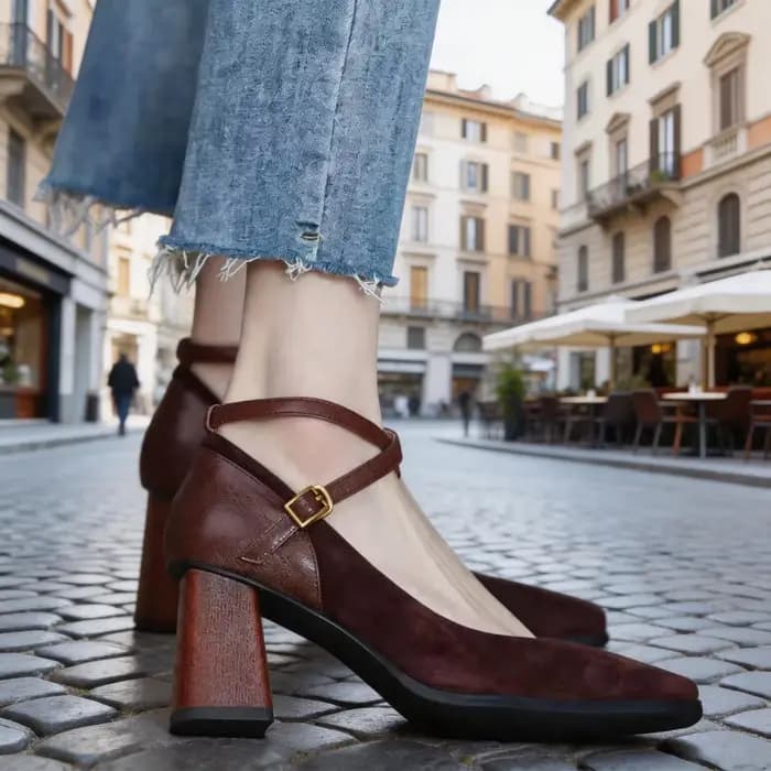 Chaussures à talons hauts, chaussures à plateforme tendance avec bride à la cheville, chaussures de 