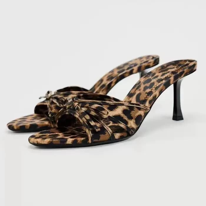 Sandales Léopard Femme 2026 – Sandales d'été à Talon Slingback pour Dames – Sandales à Talon Aiguill