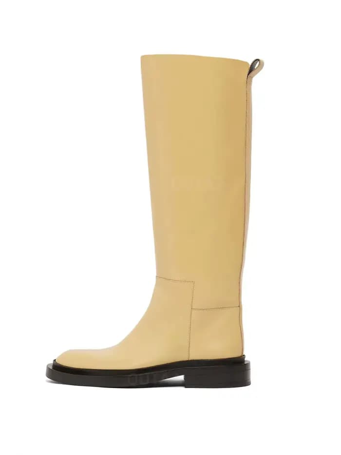 Call TAA-Bottes hautes au genou pour femmes, plates-formes rondes, Parker optique, chaussures à talo