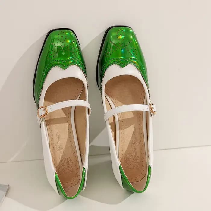 SIMLOVEYO – escarpins à talons carrés pour femmes, avec sangle à boucle, grande taille 32-50, chauss