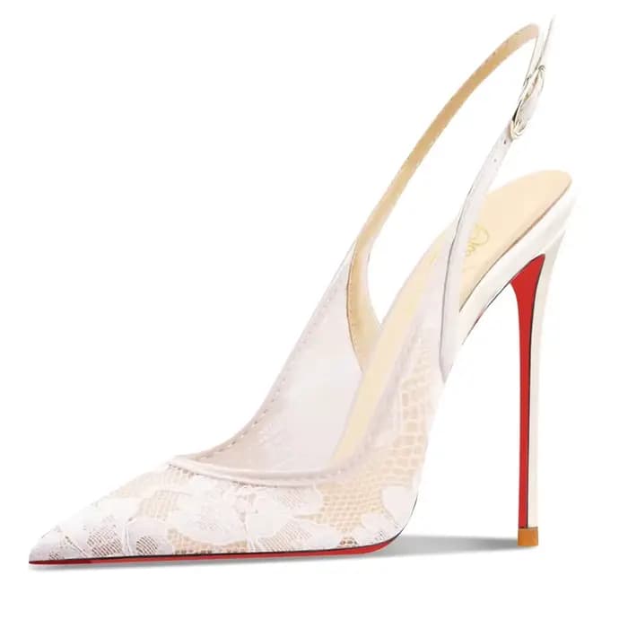 Sandales à talons hauts en dentelle, nouvelle collection été 2026, à bout pointu, talons fins, décol