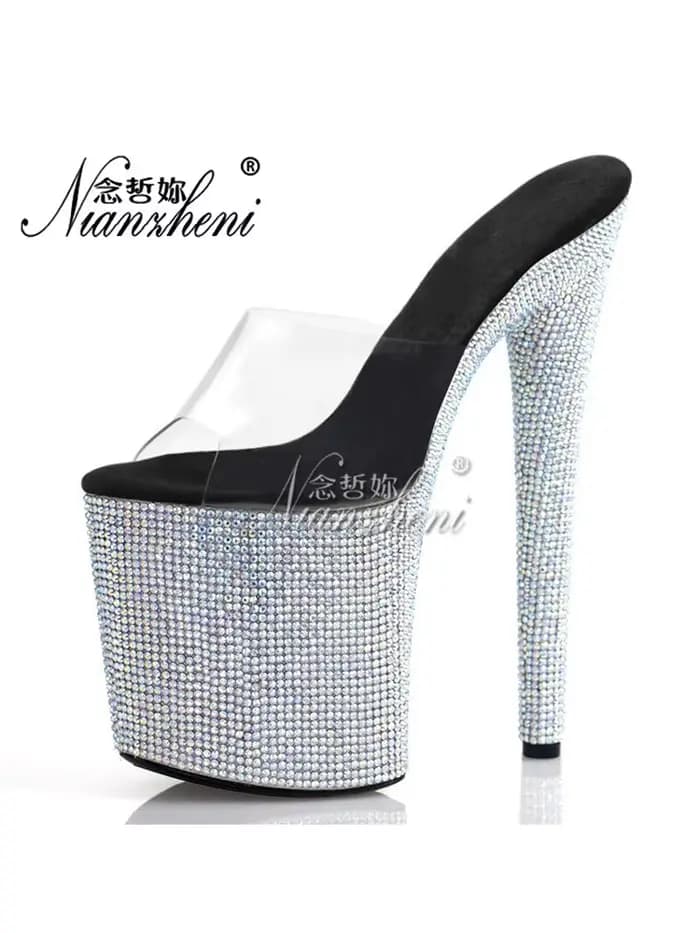 Pantoufles à plateforme à bande pour femmes, 8 amarans, Pole Dance, talons fins, modèles de boîtes d