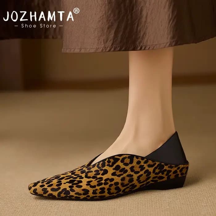 JOZHAMTA – chaussures à talons compensés en cuir véritable pour femmes, pointure 34 à 40, chaussures