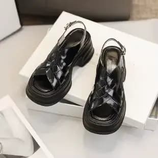 Mode sandales romaines à semelles épaisses pour les femmes été 2025 nouvelle plate-forme imperméable