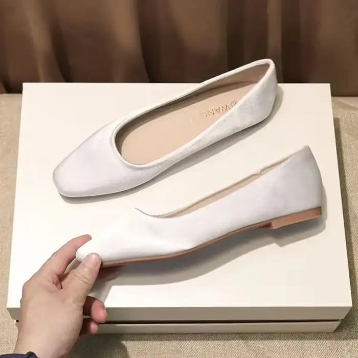 Chaussures pour femmes talon bas élégant bureau Slip-onSquare orteil femme chaussures plates 2025 ét