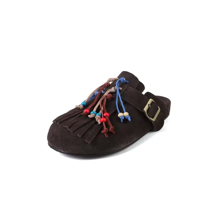 Ods – escarpins en daim avec perles, pantoufles avec boucle de ceinture, mode élégante, concise, à e