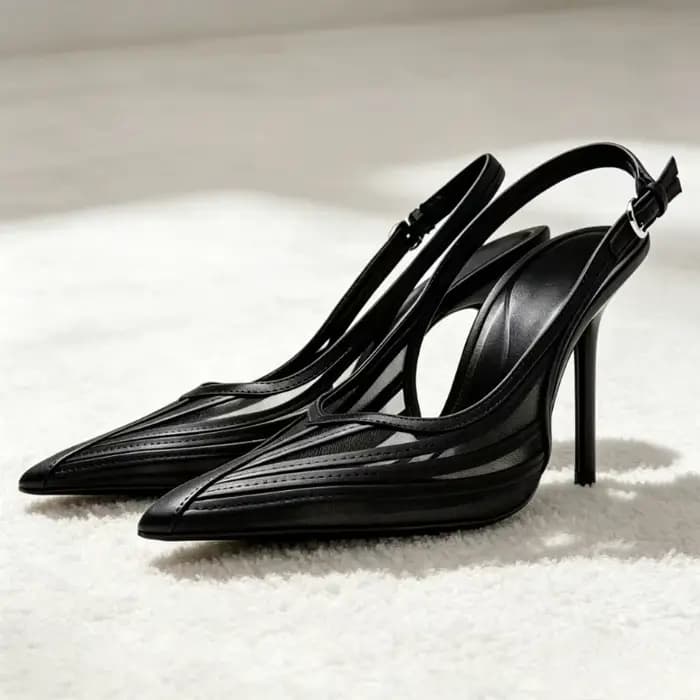 Escarpins sexy de marque pour femme, en maille, à bride arrière, pour soirée, chaussures élégantes à