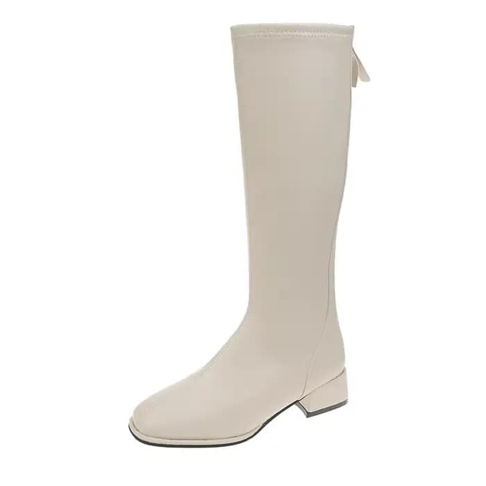 Bottes longues noires à talons hauts pour femmes, bottes hautes au genou, cuir souple, cuissardes, c
