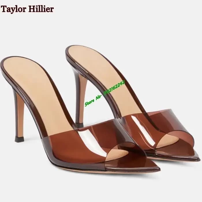 Pantoufles d'Été à Talons Aiguilles pour Femme, Nude, 5cm/8cm/10cm, Mode Française, Sexy, 46, Nouvel
