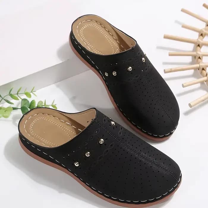 Mules légères à talons compensés pour femmes, pantoufles d'été ajourées, chaussures d'extérieur à se