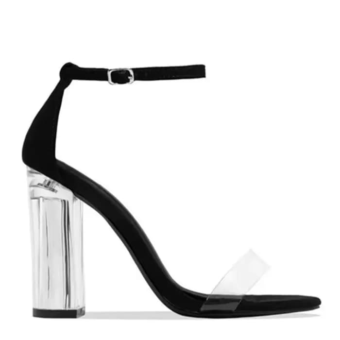 Sandales à talons hauts pour femmes, chaussures sexy d'été à bout ouvert, de luxe, carrées, transpar