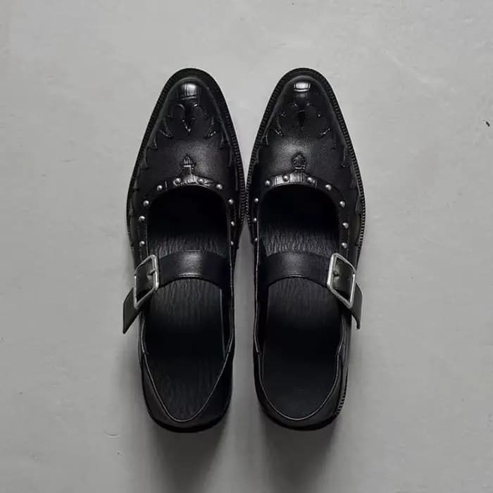 Chaussures à talons carrés pour femmes, nouvelle collection d'été, bouche peu profonde, boucle en mé