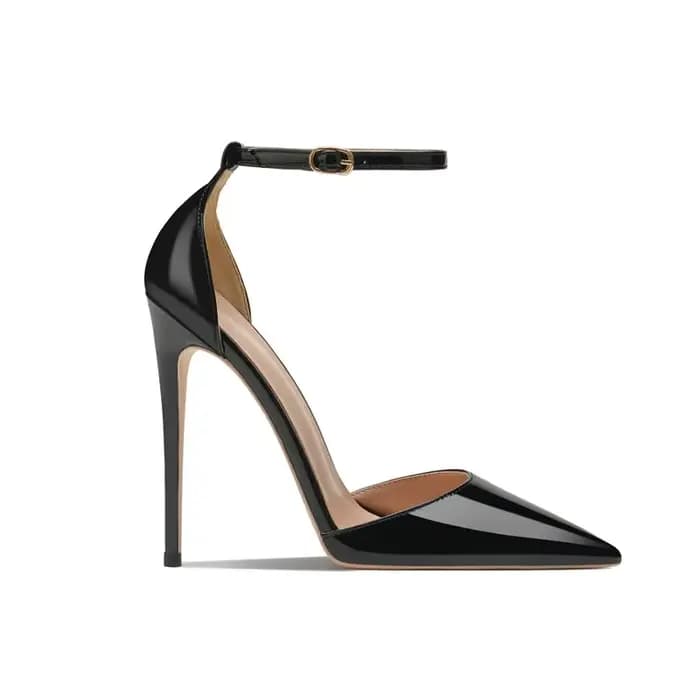 Escarpins à talons aiguilles en cuir verni pour femmes, chaussures à bout pointu, Sexy, à talons hau