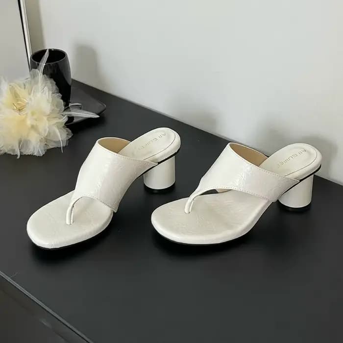 Chaussures rouges mode talons ronds dames pantoufles femmes tongs élégantes femmes pantoufles à talo