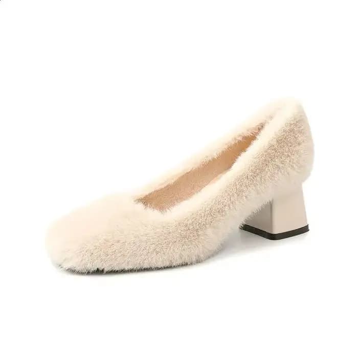2025 talons bouche peu profonde femme africaine chaussure bout carré pompes Mary Jane sans lacet der