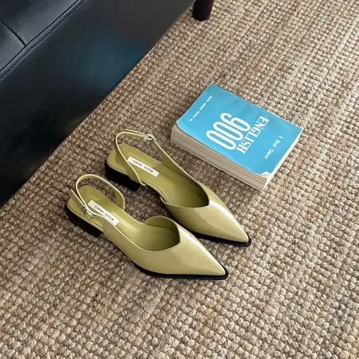 Sandales d'été à bout couvert pour femmes, chaussures élégantes à enfiler peu profondes, confortable