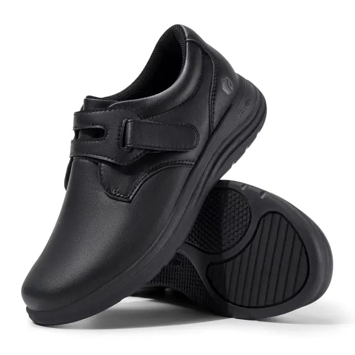 FitVille chaussures en cuir pour femmes chaussures pour diabétiques Extra larges chaussures de march