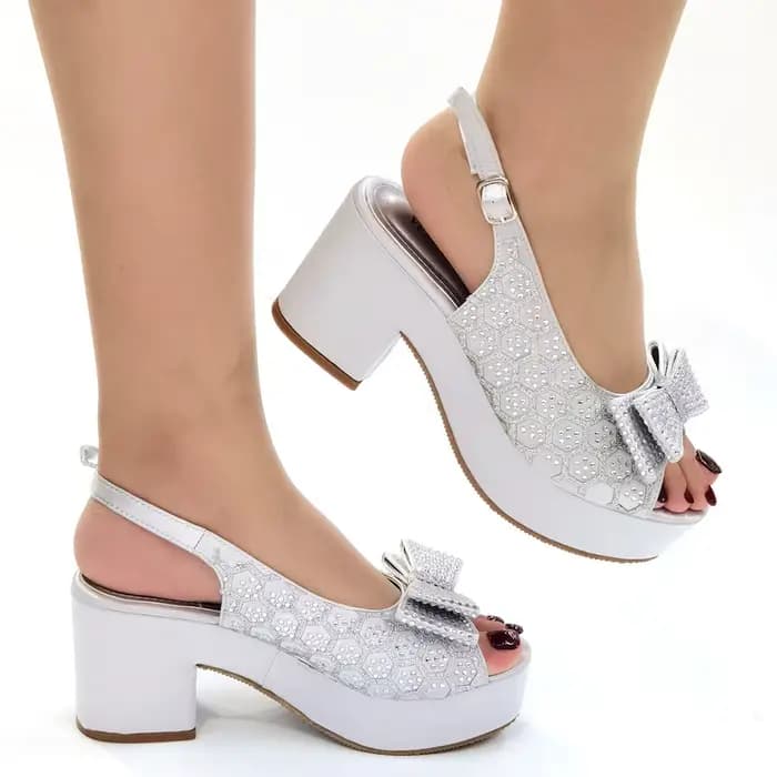 MMobLovely-Pantoufles italiennes à talons hauts pour femmes, chaussures de mariage nigérianes avec b